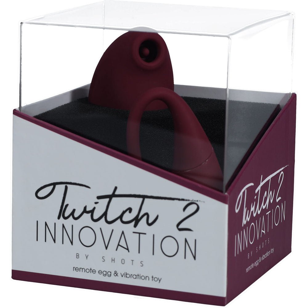 Twitch 2 Burgundy US Rechargeable Suction Vibrator with Remote Vibrating Egg